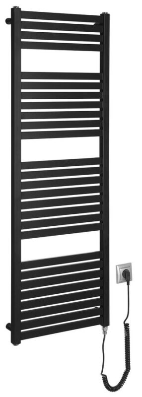 AQUALINE - TONDI-E elektrické vykurovacie teleso, rovné, 450x1330 500 W, čierna matná DE476T