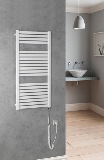 AQUALINE - TONDI-E elektrické vykurovacie teleso, rovné, 450x970 300 W, biela DE450T
