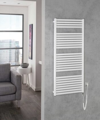 AQUALINE - TONDI-E elektrické vykurovacie teleso, rovné, 600x1330 600 W, biela DE480T