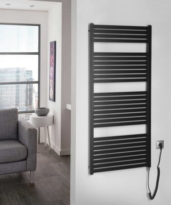 AQUALINE - TONDI-E elektrické vykurovacie teleso, rovné, 600x1330 600 W, čierna mat DE486T