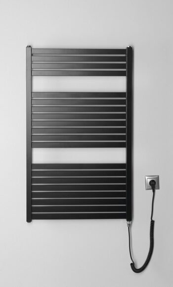 AQUALINE - TONDI-E elektrické vykurovacie teleso, rovné, 600x970 400 W, čierna matná DE466T