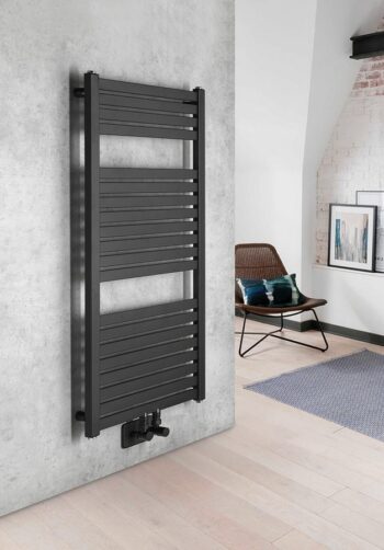 AQUALINE - TONDI vykurovacie teleso 450x970 stredové pripojenie, čierna mat DT456T