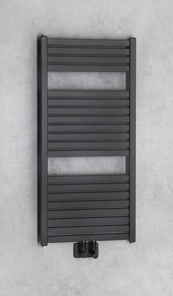 AQUALINE - TONDI vykurovacie teleso 450x970 stredové pripojenie, čierna mat DT456T