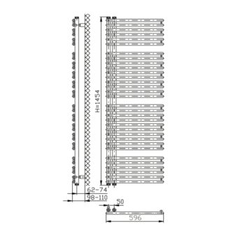 AQUALINE - TUBINI vykurovacie teleso 596x1454 antracit DC325T