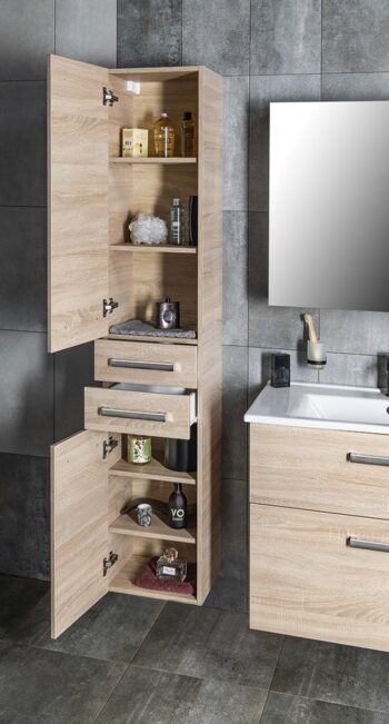 AQUALINE - VEGA Skrinka vysoká 35x184x31cm, dub platin VG985