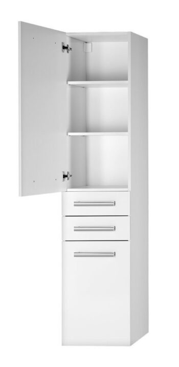 AQUALINE - VEGA Skrinka vysoká s košom, 40x184x31cm, biela VG180
