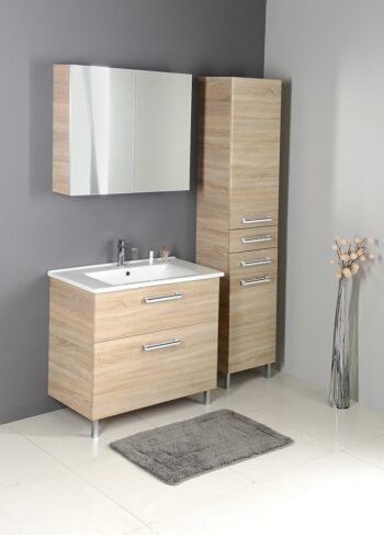 AQUALINE - VEGA Skrinka vysoká s košom 40x184x31cm, dub platin VG980
