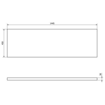 AQUALINE - VEGA doska pod umývadlo 145x45cm, dub platin VG750