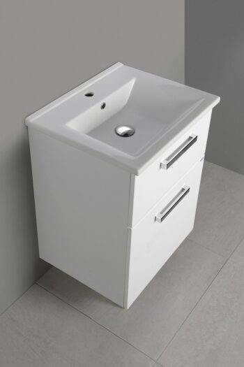 AQUALINE - VEGA umývadlová skrinka 51,5x72,6x43,6cm, 2x zásuvka, biela VG053