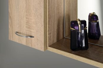 AQUALINE - ZOJA/KERAMIA FRESH galérka s LED osvetlením 60x60x14cm, ľavá, dub platin 45027