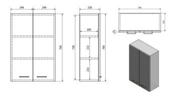 AQUALINE - ZOJA/KERAMIA FRESH skrinka horná 50x76x23cm, dub platin 51304