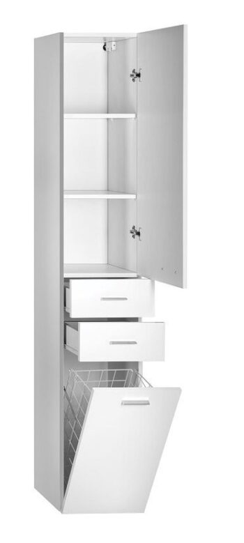 AQUALINE - ZOJA/KERAMIA FRESH skrinka vysoká s košom 35x184x29cm, biela 51230