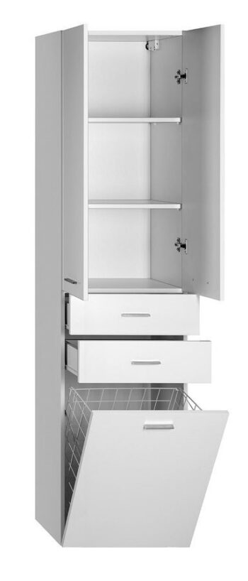 AQUALINE - ZOJA/KERAMIA FRESH skrinka vysoká s košom 50x184x29cm, biela 51293