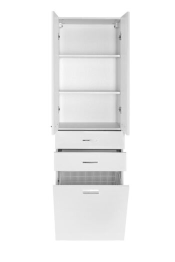 AQUALINE - ZOJA/KERAMIA FRESH skrinka vysoká s košom 50x184x29cm, biela 51293