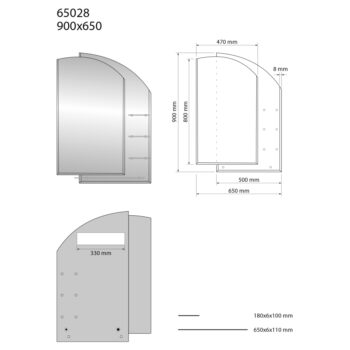 AQUALINE - Zrkadlo WEGA s policami 65x90cm 65028