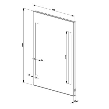 AQUALINE - Zrkadlo s LED osvetlením 60x80cm, gombíkový vypínač ATH6