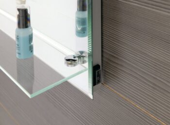 AQUALINE - Zrkadlo s LED osvetlením a policou 50x80cm, gombíkový vypínač ATH52