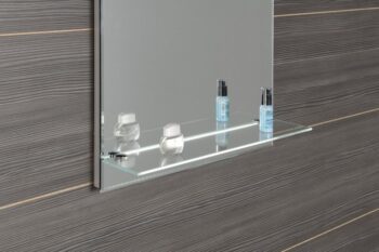 AQUALINE - Zrkadlo s LED osvetlením a policou 60x80cm, gombíkový vypínač ATH53