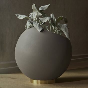 AYTM Globe kvetináč, Ø 37 cm, sivo-hnedý, hliník, oceľ