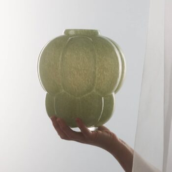 AYTM Váza Uva, sklo, zelená, Ø 26 cm, výška 28 cm, fúkaná