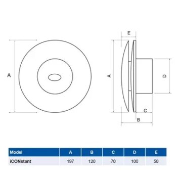Airflow icon - Airflow Ventilátor ICONstant T s nepretržitým chodom D100 72206 IC72206