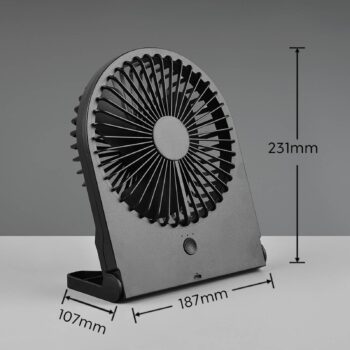 Akumulátorový stolný ventilátor Breezy, čierny, tichý