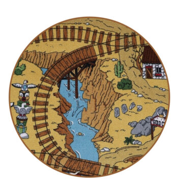 AladinWorld Expres, Detský kusový koberec Western kruh, 120x120 (priemer) kruh, viacfarebná, detská izba