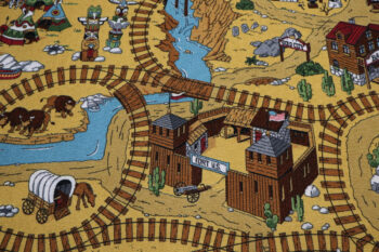 AladinWorld Expres, Detský metrážny koberec Western, na mieru, šíře 4m, viacfarebná, filc, detská izba