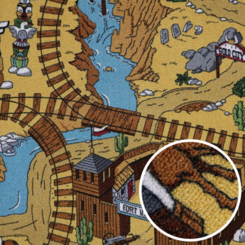 AladinWorld Expres, Detský metrážny koberec Western, na mieru, šíře 4m, viacfarebná, filc, detská izba