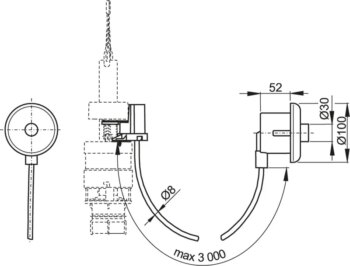 Alcadrain 1 - Alcadrain Oddialené pneumatické splachovanie ručné, biele, zabudovanie: do steny MPO10 MPO10