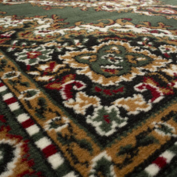 Alfa Carpets, Behúň na mieru TEHERAN T-102 green, šíre 120 cm, zelená, chodba / predsieň