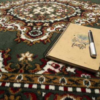 Alfa Carpets, Behúň na mieru TEHERAN T-102 green, šíre 120 cm, zelená, chodba / predsieň