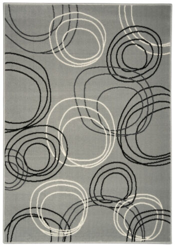 Alfa Carpets, Kusový koberec Circles grey, 160x230, šedá, chodba / predsieň