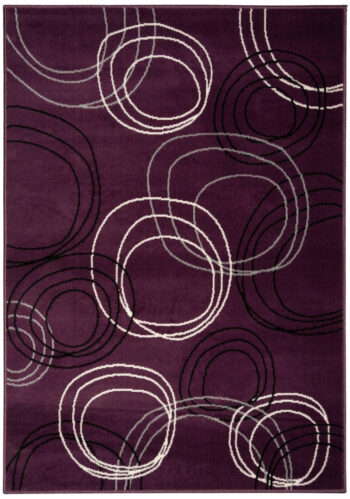 Alfa Carpets, Kusový koberec Circles lila, 160x230, fialová, chodba / predsieň