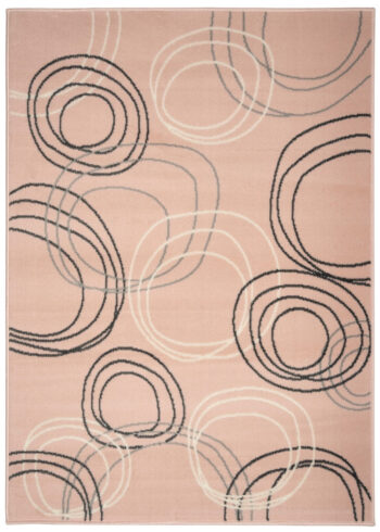 Alfa Carpets, Kusový koberec Circles powder pink, 160x230, ružová, chodba / predsieň