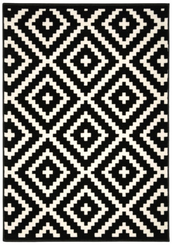 Alfa Carpets, Kusový koberec Gloria new black/cream, 190x280, čiernobiela, chodba / predsieň