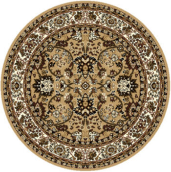 Alfa Carpets, Kusový koberec TEHERAN T-117 beige kruh, 160x160 (priemer) kruh, béžová, chodba / predsieň