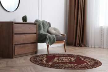Alfa Carpets, TRHÁK: Kusový koberec TEHERAN T-102 brown kruh, 160x160 (priemer) kruh, hnedá, chodba / predsieň