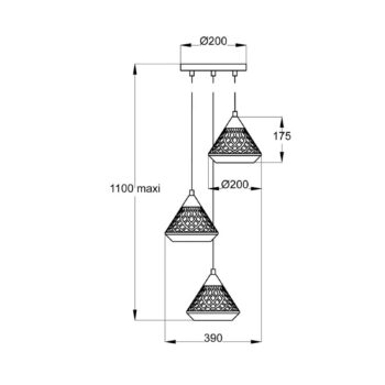 Aluminor Cone závesná lampa, 3-plameňová