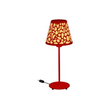 Aluminor Nihoa stolová lampa s dierovaným vzorom, červená/žltá