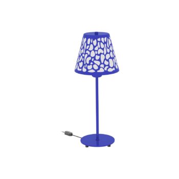 Aluminor Nihoa stolová lampa s dierovaným vzorom modrá/biela