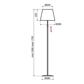 Aluminor Store stojaca lampa, hliník/taupe