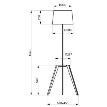 Aluminor Trio stojaca lampa odkladací priestor USB