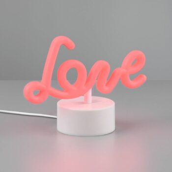 Amor LED stolná lampa, biela, plast, batéria, USB