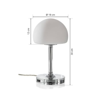 Ancilla – pochrómovaná stolná LED lampa, stmievač