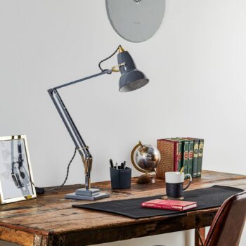 Anglepoise Original 1227 Brass stolná lampa sivá