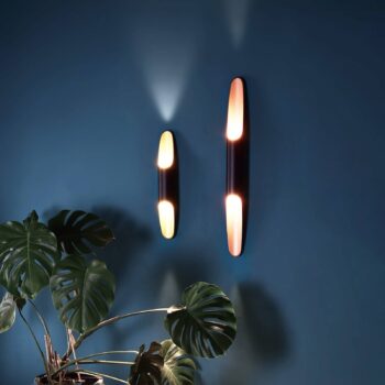Apodis LED nástenné svetlo, čierna/ružová, výška 80 cm, kovové stmievateľné