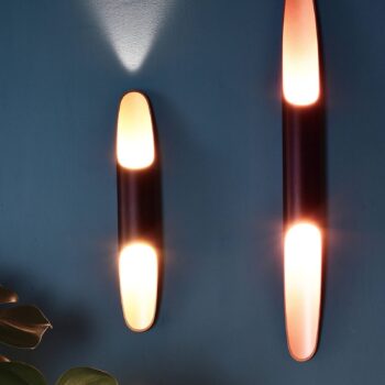 Apodis LED nástenné svetlo, čierna/ružová, výška 80 cm, kovové stmievateľné
