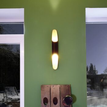 Apodis LED nástenné svetlo, čierna/zlatá, výška 50 cm, kovové stmievateľné