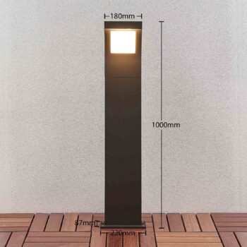 Arcchio Advik LED projektor, 100 cm, antracitová farba, kov, IP65